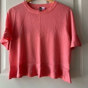Cropped Coral lightweight sweater-NWOT